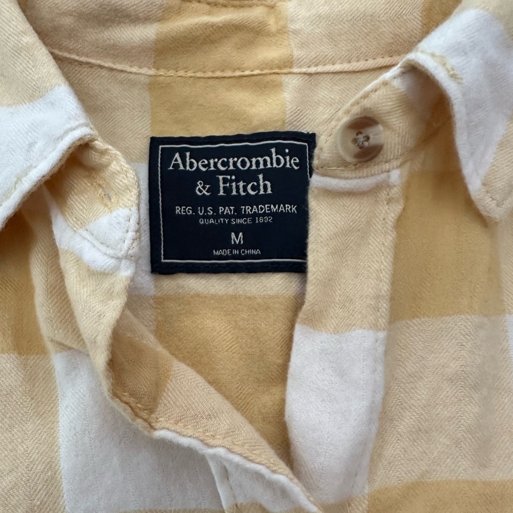 Abercrombie & Fitch Plaid Button Up Shirt in Yellow Size Medium Women’s - Picture 9 of 14